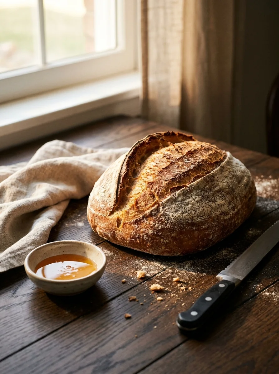 Brood op een houten tafel, productbeeld van Craivo